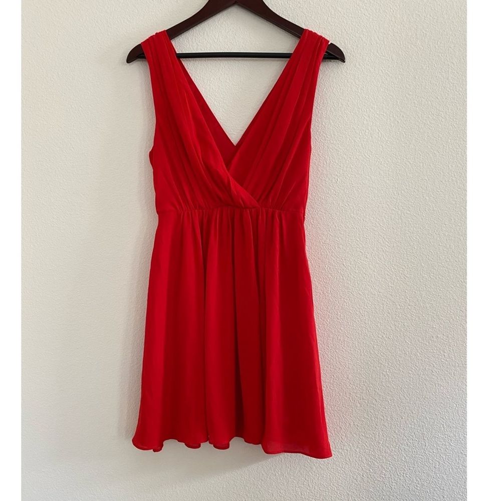 H&M Gold Label Surplice Sleeveless Dress Red Sz 6